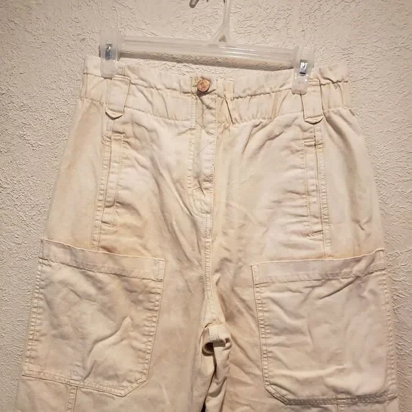 BDG Urban Outfitters Jean Joggers Womens Size S-P Cream Retro 90s Cargo Pocket - Picture 4 of 12